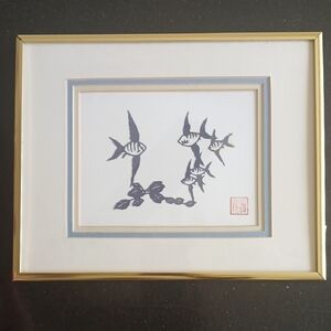 Gold Framed Fish Art Print